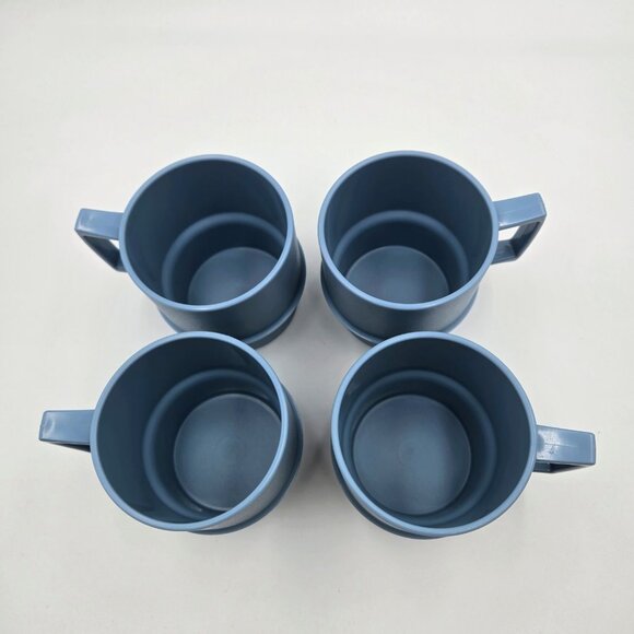 Vintage Tupperware Stacking Mugs 1312-12 Mug Cup Blue Read - Picture 4 of 9